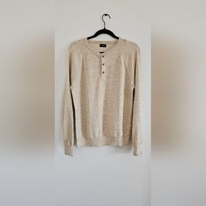 J. Crew | Tan Henley Long Sleeve Shirt (Small)